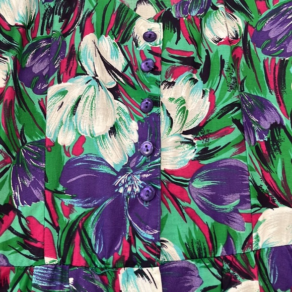 Vintage Colorful Floral Floral Dress - Picture 4 of 14